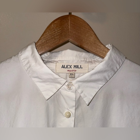 Alex Mill Jo White Button Down Shirt in Cotton Poplin,Size-XL - Picture 11 of 14